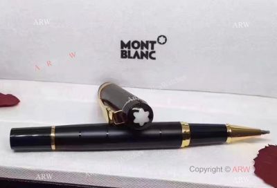 NEW Replica Mont Blanc Writers Edition Black Fineliner Pen Gold Clip